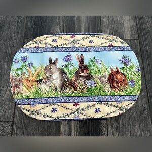 Set of Four Easter  Bunny Spring Floral  Place Mats